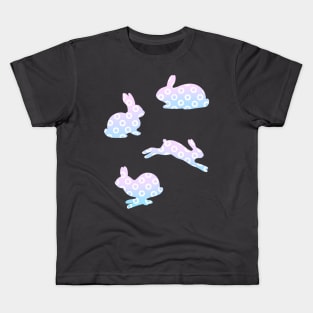 Pastel Easter Bunny Rabbit Retro Dotted Pattern Kids T-Shirt